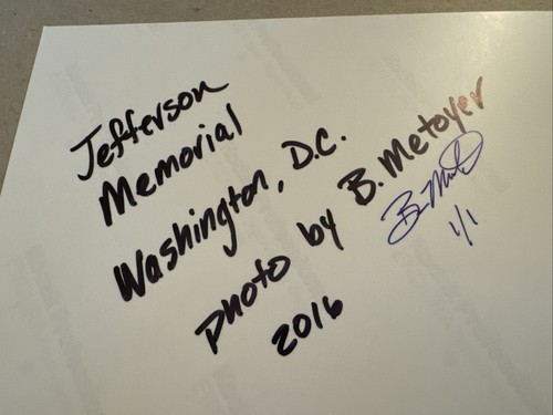 ART SALE! Vintage Original Photo “Jefferson” Washington DC Signed & #’d - Picture 2 of 2