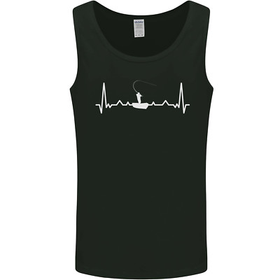Fischboot Pulse ECG Fischer Herzschlag Herren Weste Tanktop