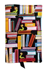 Amusing Multicolor "Bookworm" Print Standard Size Fabric Paperback Book Cover