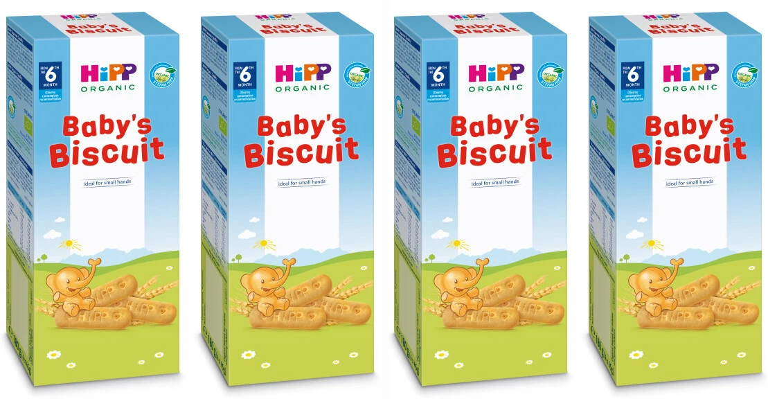 4 x biscuits bio pour bébé HIPP biscuits biscuits biscuits à partir de 6  mois et