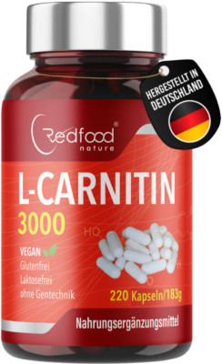 L-Carnitin hochdosiert 220 Kapseln 750 mg L - Carnitintartrat · 100% Vegan