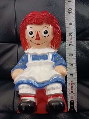 Vintage 1972 Raggedy Ann 11" Hard Plastic Piggy/Coin Bank, Bobbs Merrill Co - Picture 2 of 10