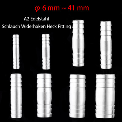 Schlauch Widerhaken Heck Fitting Edelstahl Kraftstoff Luft Wasser Rohrverbinder