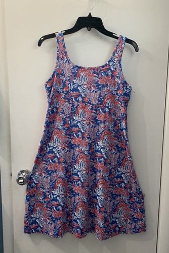 Columbia PFG Omni-Freeze Dress Red White Blue Advanced Cool Beach Vac Medium - Picture 5 of 9