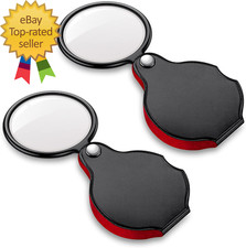 2PCS Upgrade 10X Small Magnifying Glasses for Kids/Senior, Pocket Magnifier for