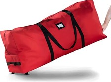 Zober Rolling Large Christmas Tree Storage Bag - 2 WHEEL.  RED