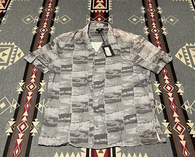 Paige Landon Gray Rayon Button Down Shirt Men's Medium NWT M7