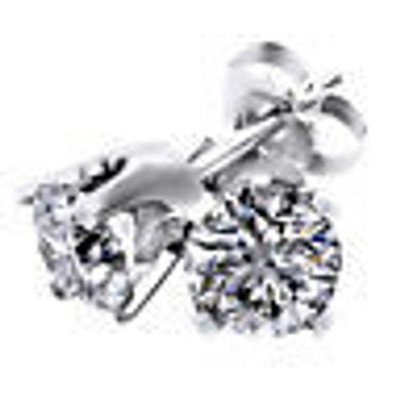 1/2Ct Diamond Stud Earrings 14K White Gold