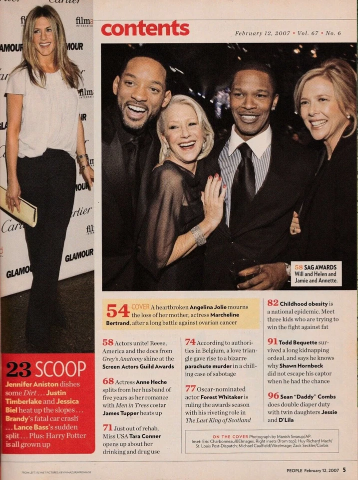 Magazine People February 12 2007 Angelina Jolie Marcheline Bertrand SAG Awards - Image 2 of 4