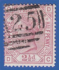 GB QV 1878 2.5d ROSY MAUVE PLATE 10 DC  SG141 GU IN MALTA A25