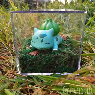 BIG DIORAMA CUBE CUBE Figure BOX POKEMON - Bulbasaur - HANDMADE 