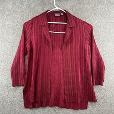 Travelers Collection by Chico's Women's Blazer Jacket S 3 Red Long Sleeve Open