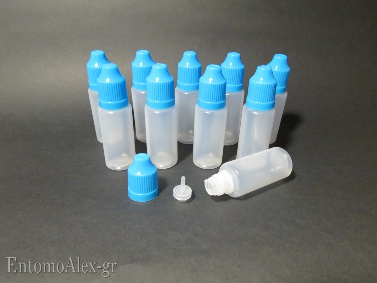 10 Flaconi Contagocce Da 10 Ml Con Imbuto - Bianco In PE - Per Colliri, Oli Essenziali, Gocce E Liquidi Vari