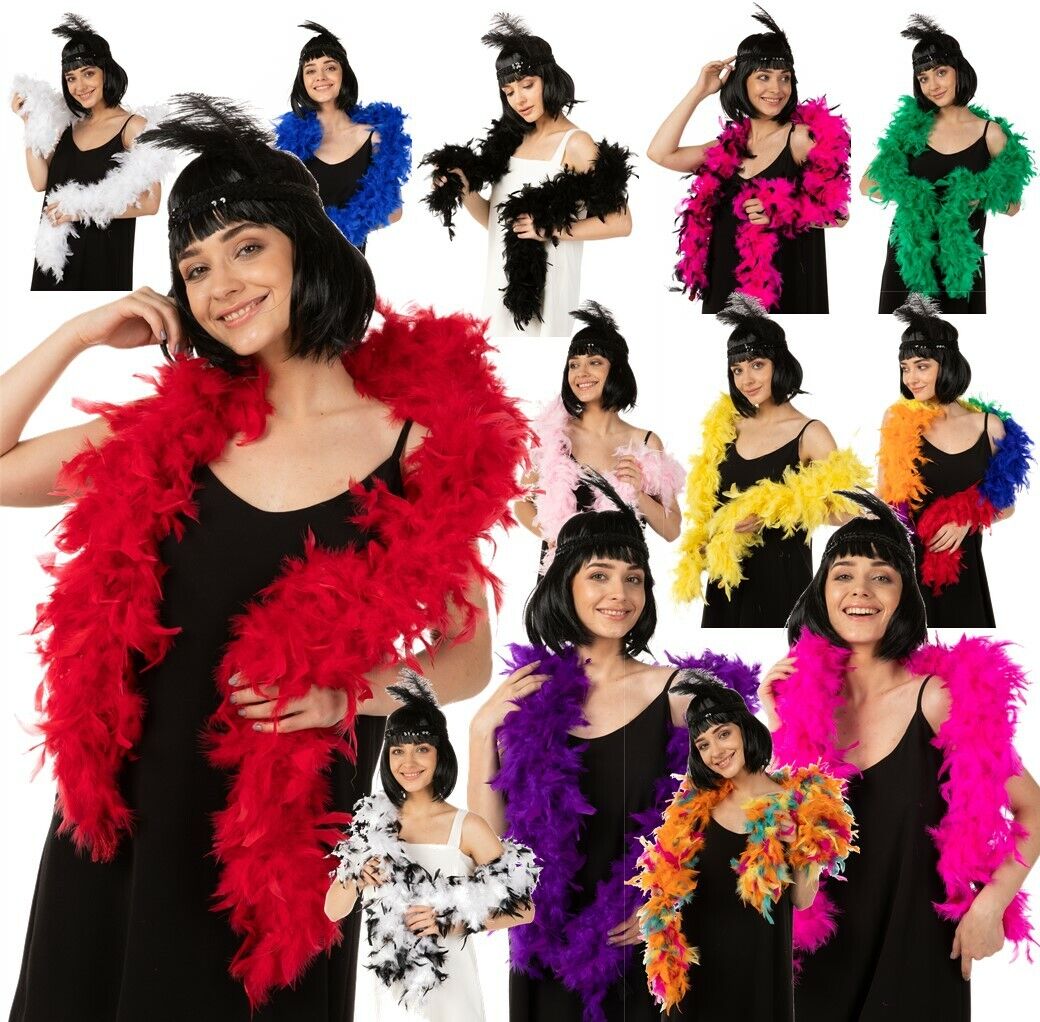 Womens Feather Boa 80g Black White Costume Accessories Female Halloween Womens Feather Boa 80g Black White Costume Accessories Female Halloween