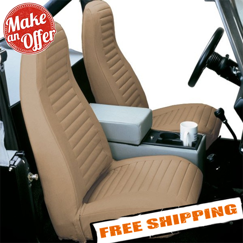 Bestop 2922715 Black Denim Front Seat Cover for 7691 Jeep CJ5/CJ7