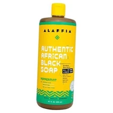  Skin Care, Authentic African Black Soap, All 32 Fl Oz (Pack of 1) Peppermint