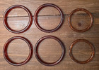 Brown Translucent Plastic Round Macrame Craft Rings 2 Size 2 Tones Lot Of 6