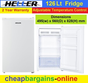 Heller 126lt Bar Fridge White Motel Refrigerator Office Garage Thermostat Bfh126 9312737100757 Ebay