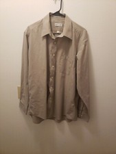 Pierre Cardin Men s Dress Shirt Long Sleeved Tan Size 16 1/2. 34-35. Preowned