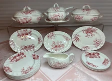 c1891 – 1900 Bisto Child's 'SALOP’ 15-Pc Toy Dinner Set Staffordshire Miniature