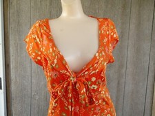 Free People FP Peach Combo Back Cutout Skater Skirt Dress SOFT M $128