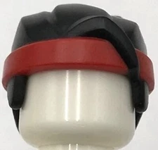 Lego New Black Minifigure Hair Spiked w/ Forelock Molded Red Headband Part