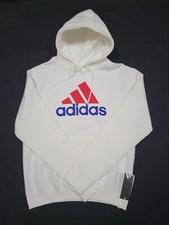Adidas Men's 2 Tone Bos Hoodie warm sweatshirt multi sports JW4814 White Red