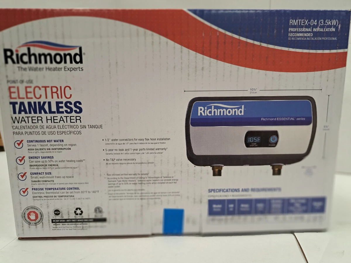 Rheem RETEX-04 Performance 3.5 kW 0.5 GPM Point-Of-Use Electric Tankless  Water | eBay