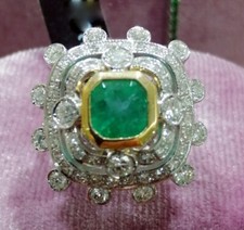 PRINCIPESCO ANELLO ORO 18 Kt, SMERALDO COLOMBIANO Ct 1,44 E BRILLANTI Ct 1,48