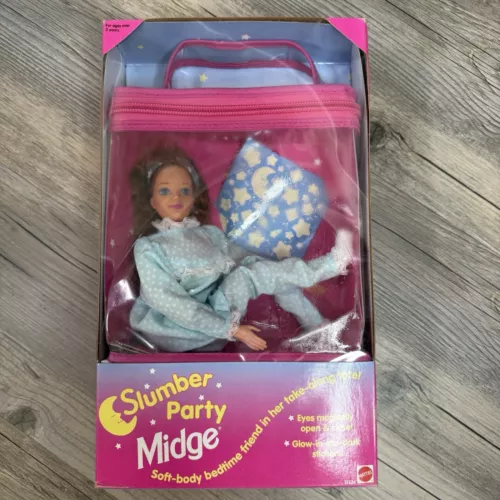 Slumber Party Midge #13236 SEALED VINTAGE 1994 Soft-Body w/ Take Along Tote