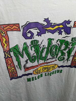 Midori Melon Liqueur T Shirt Vintage 90s Liquor Hanes Size XL