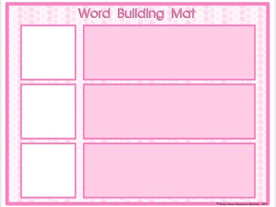 PINK SERIES | Montessori Activity - Workmats with Word and Picture cards