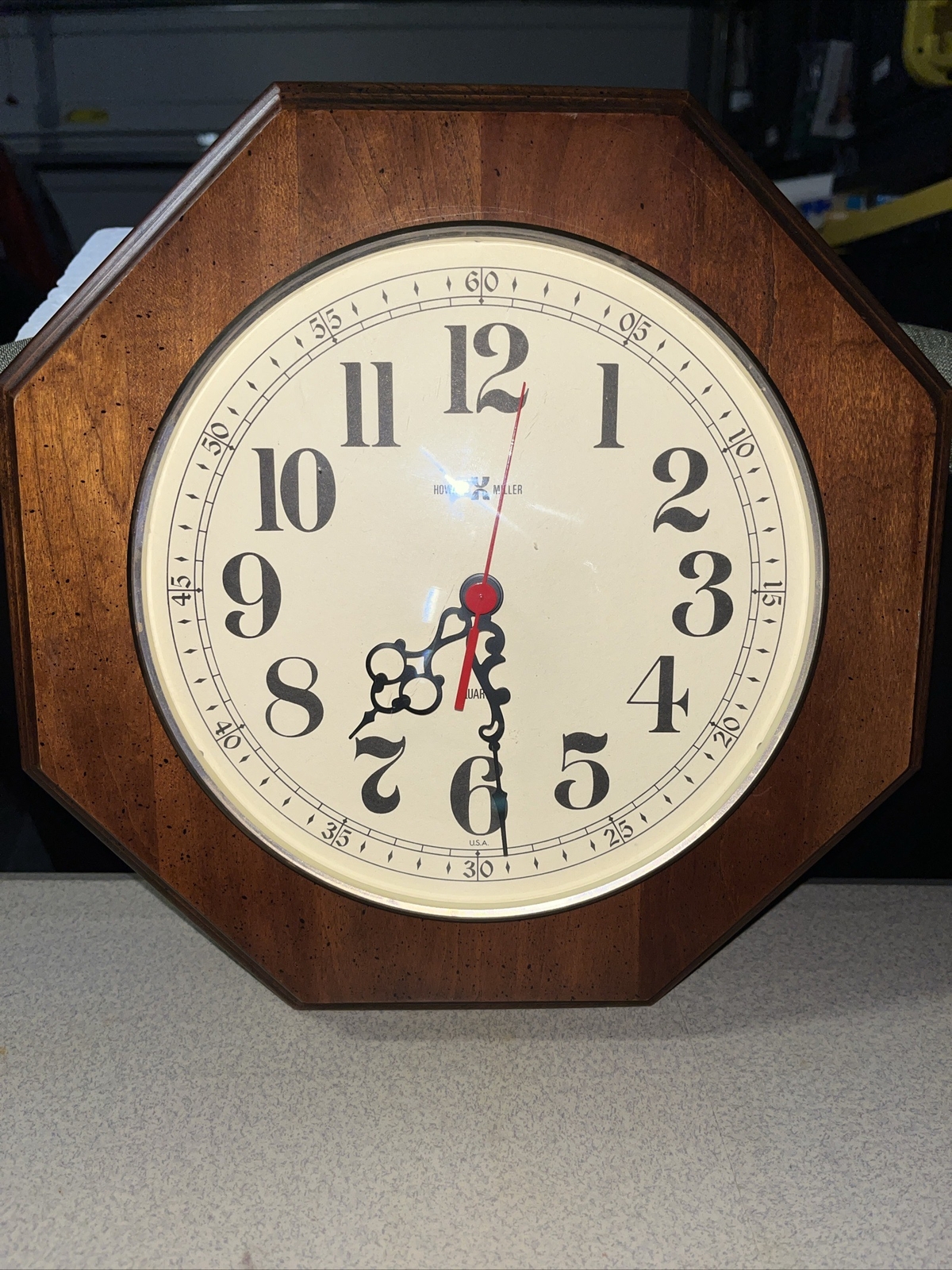 Vintage Howard Miller Wood Wall Clock Model 612608 Not Working/Parts