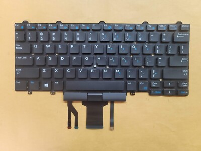 Teclado de repuesto compatible con DELL Latitude E5450 E7450 0D19TR con retroiluminación sin marco, color negro