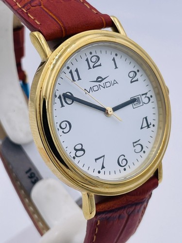Reloj Mondia Italy 39mm Chapado M6402W/130 Piel Gran Descuento Nuevo - Imagen 3 de 7