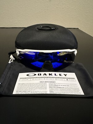 New Oakley RADAR EV WHITE polished Sky PRIZM Sapphire Blue Sunglass 9208 TRENDY!