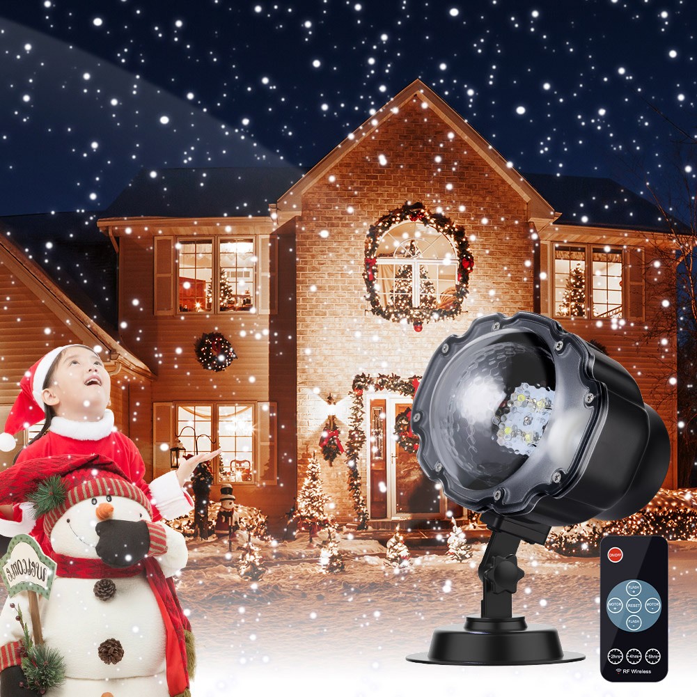 LED Snowfall Lights LED Projector Snow Falling Lights For Garden Snowflake