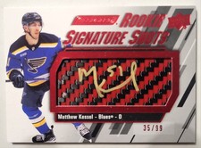 2023-24 Upper Deck Engrained Matthew Kessel Rookie Signature Shots Red Stick /99