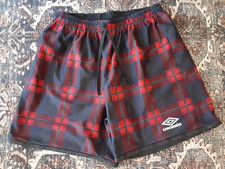 Vintage Umbro Soccer Shorts Reversible Scottish Scotland Tartan Plaid (Men's M)