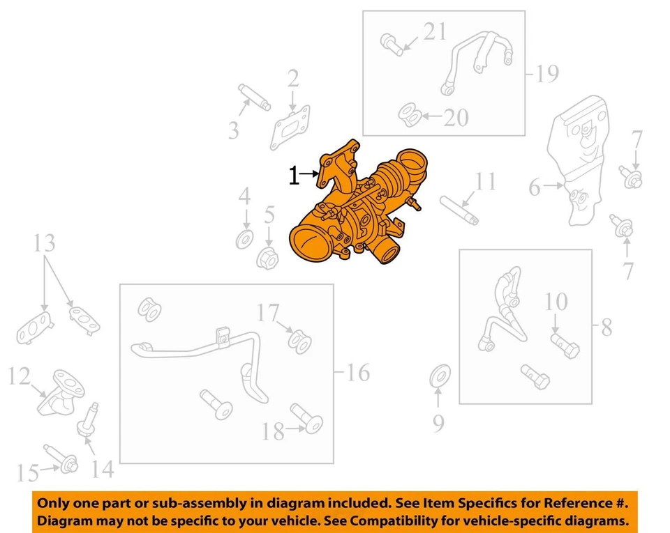 2012 福特 Edge 涡轮增压器 原始设备制造商 101K 英里 - LKQ425162131 — 第 4/4 张图片