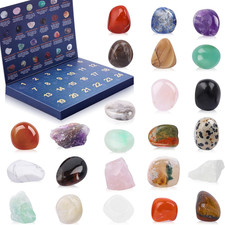 Crystal Advent Calendar 2026 for Kids, 24 Natural Gemstones  Healing Stones Adv