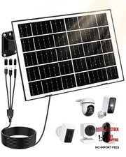 8W Solar Panel for Security Camera, Solar Panel Charger with 5V USB-C/Micro/DC