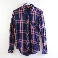 Rails Blue and Red Plaid Button-Up Shirt Women's Size Large
