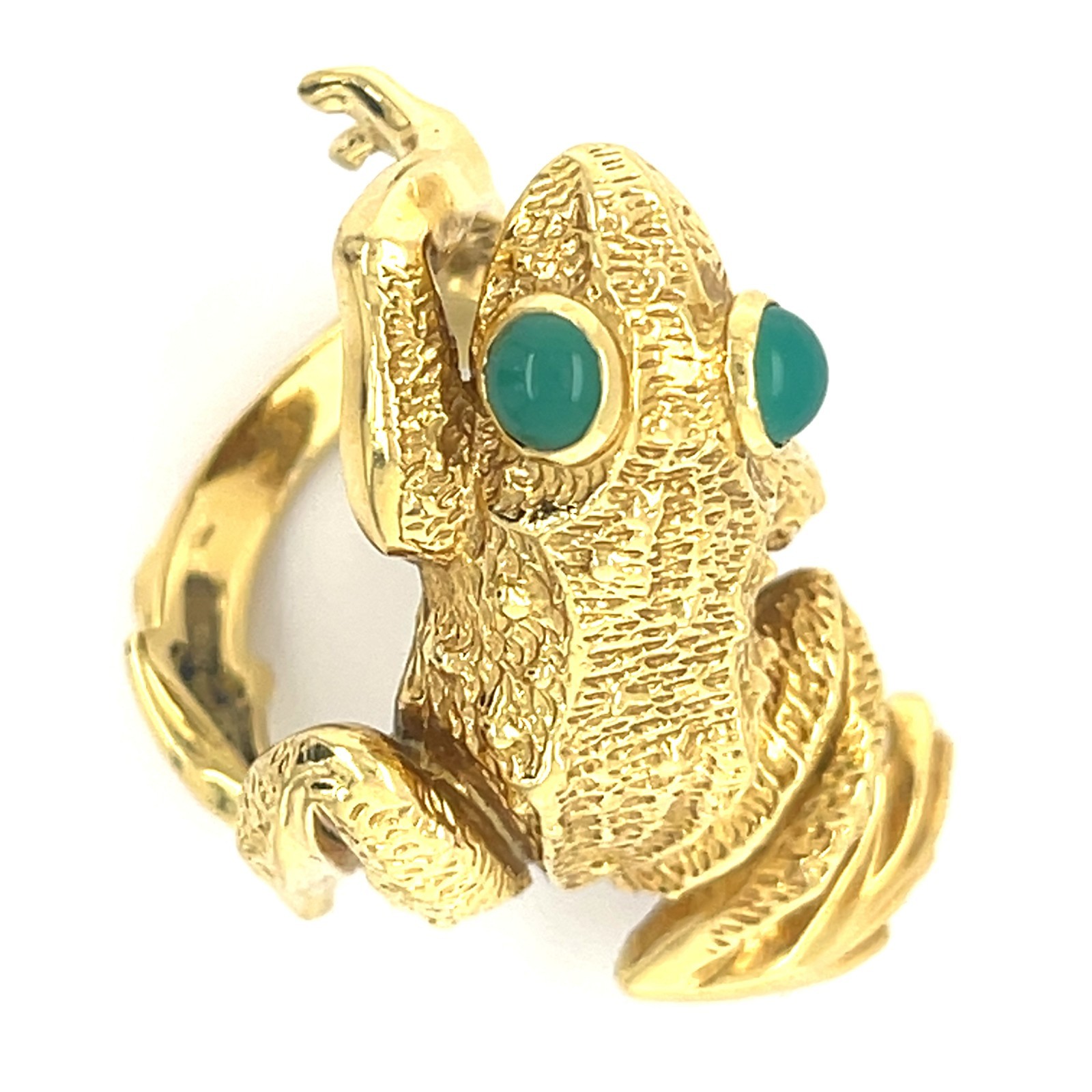 Kurt Wayne 18k Yellow Gold Frog Ring Size 7 Caboc… - image 6