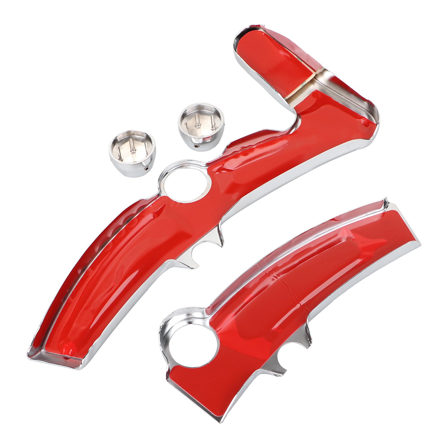 Chrome Left & Right Boomerang Frame Covers For Harley Heritage Softail 2008-2017