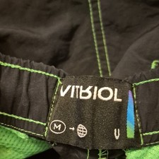 VITBIOL Men's Swim Shorts M Black/Green Spider Web Drawstring Pockets