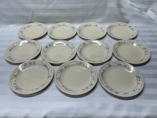 Corelle FIRST OF SPRING Dessert Plate~Set of 11~Beige & Blue~6.75"~Microwavable
