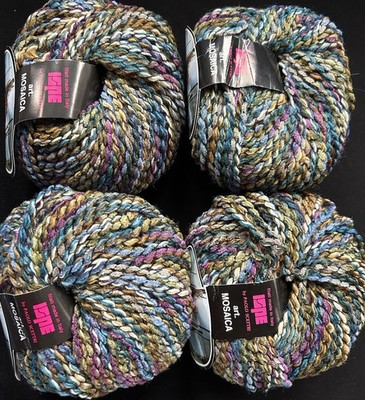 Lot: 4 Skeins Of Filati Ispe Paolo Scettri Mosaica 60% Wool Bulky Colorful Yarn