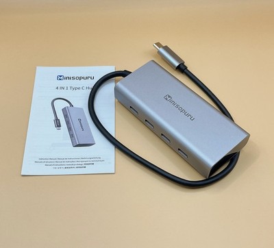 Used 4 Ports USB C Hub   10Gbps USB Hub for Laptop MacBook (No Charging)