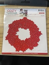 Yvonne Creations dies Brand New Cozy Christmas Wreath Size 4.5 X 4”